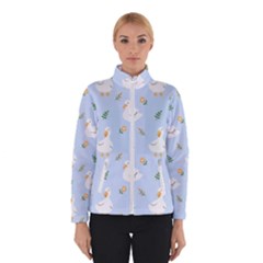 Duck-flower-seamless-pattern-background Women s Bomber Jacket