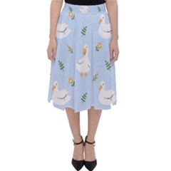 Duck-flower-seamless-pattern-background Classic Midi Skirt