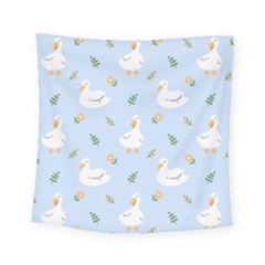 Duck-flower-seamless-pattern-background Square Tapestry (small) by Jancukart