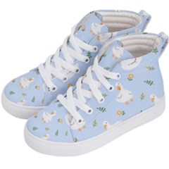 Duck-flower-seamless-pattern-background Kids  Hi-top Skate Sneakers