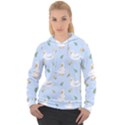 Duck-flower-seamless-pattern-background Women s Overhead Hoodie View1