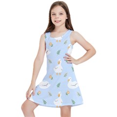 Duck-flower-seamless-pattern-background Kids  Lightweight Sleeveless Dress