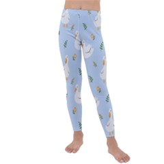 Duck-flower-seamless-pattern-background Kids  Lightweight Velour Leggings