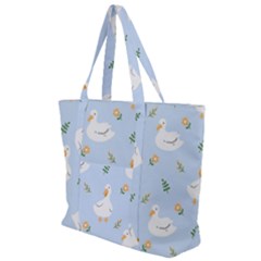 Duck-flower-seamless-pattern-background Zip Up Canvas Bag