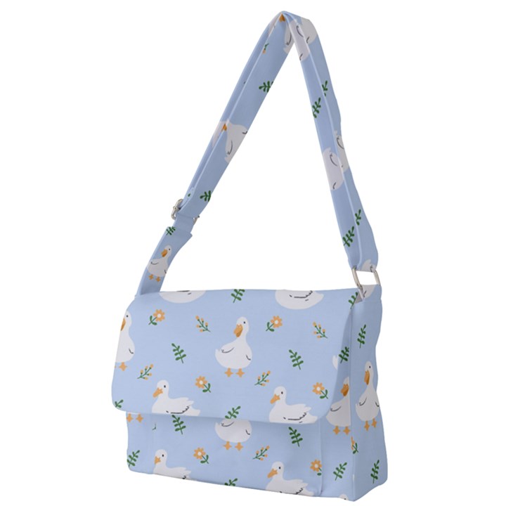 Duck-flower-seamless-pattern-background Full Print Messenger Bag (L)