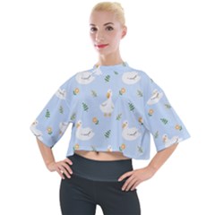 Duck-flower-seamless-pattern-background Mock Neck Tee