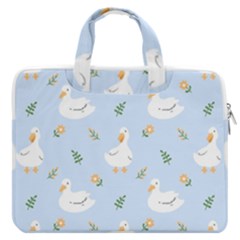 Duck-flower-seamless-pattern-background Macbook Pro 16  Double Pocket Laptop Bag 