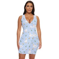 Duck-flower-seamless-pattern-background Draped Bodycon Dress