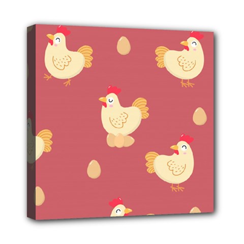 Cute-chicken-eggs-seamless-pattern Mini Canvas 8  X 8  (stretched)