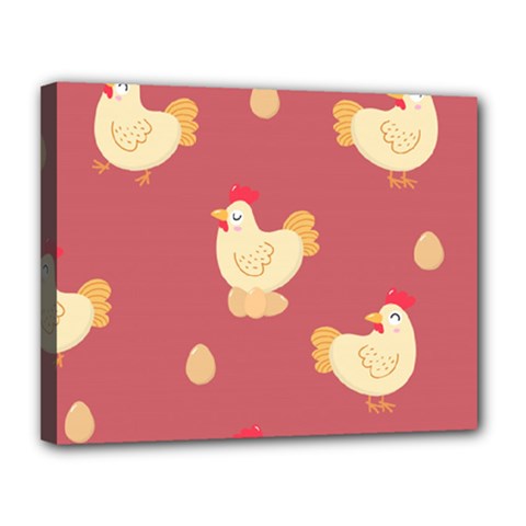 Cute-chicken-eggs-seamless-pattern Canvas 14  X 11  (stretched)