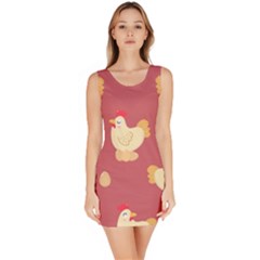 Cute-chicken-eggs-seamless-pattern Bodycon Dress by Jancukart