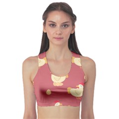 Cute-chicken-eggs-seamless-pattern Sports Bra