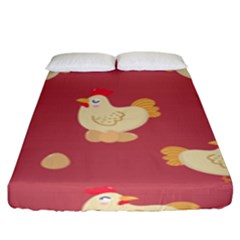 Cute-chicken-eggs-seamless-pattern Fitted Sheet (king Size)