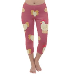 Cute-chicken-eggs-seamless-pattern Capri Winter Leggings 