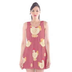 Cute-chicken-eggs-seamless-pattern Scoop Neck Skater Dress