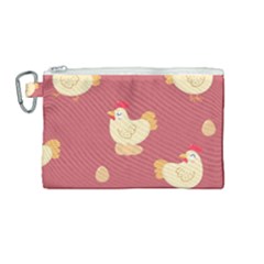 Cute-chicken-eggs-seamless-pattern Canvas Cosmetic Bag (medium) by Jancukart