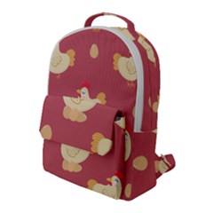 Cute-chicken-eggs-seamless-pattern Flap Pocket Backpack (large)