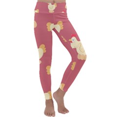 Cute-chicken-eggs-seamless-pattern Kids  Lightweight Velour Classic Yoga Leggings