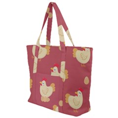 Cute-chicken-eggs-seamless-pattern Zip Up Canvas Bag