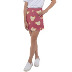 Cute-chicken-eggs-seamless-pattern Kids  Tennis Skirt by Jancukart