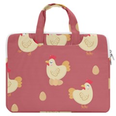 Cute-chicken-eggs-seamless-pattern Macbook Pro 16  Double Pocket Laptop Bag  by Jancukart