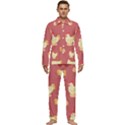 Cute-chicken-eggs-seamless-pattern Men s Long Sleeve Velvet Pocket Pajamas Set View1