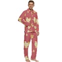 Cute-chicken-eggs-seamless-pattern Men s Long Sleeve Velvet Pocket Pajamas Set View2