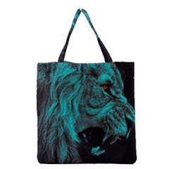 Angry Male Lion Predator Carnivore Grocery Tote Bag by Jancukart