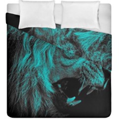 Angry Male Lion Predator Carnivore Duvet Cover Double Side (king Size)