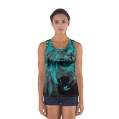 Angry Male Lion Predator Carnivore Sport Tank Top  by Jancukart