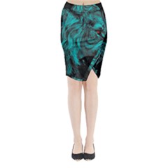 Angry Male Lion Predator Carnivore Midi Wrap Pencil Skirt by Jancukart