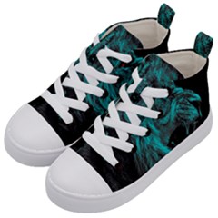 Angry Male Lion Predator Carnivore Kids  Mid-top Canvas Sneakers