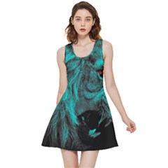 Angry Male Lion Predator Carnivore Inside Out Reversible Sleeveless Dress by Jancukart