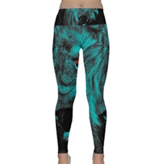 Angry Male Lion Predator Carnivore Lightweight Velour Classic Yoga Leggings by Jancukart