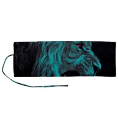 Angry Male Lion Predator Carnivore Roll Up Canvas Pencil Holder (m) by Jancukart