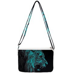 Angry Male Lion Predator Carnivore Double Gusset Crossbody Bag by Jancukart