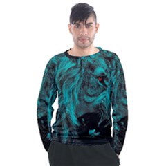 Angry Male Lion Predator Carnivore Men s Long Sleeve Raglan Tee