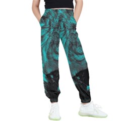 Angry Male Lion Predator Carnivore Kids  Elastic Waist Pants