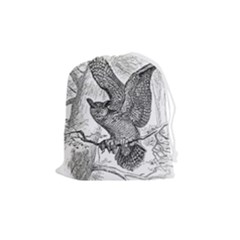 Owl-animals-wild-jungle-nature Drawstring Pouch (medium)