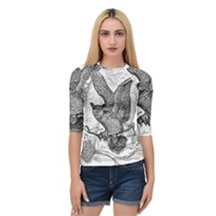 Owl-animals-wild-jungle-nature Quarter Sleeve Raglan Tee