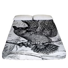 Owl-animals-wild-jungle-nature Fitted Sheet (king Size) by Jancukart