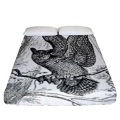 Owl-animals-wild-jungle-nature Fitted Sheet (california King Size)