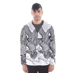 Owl-animals-wild-jungle-nature Men s Hooded Windbreaker