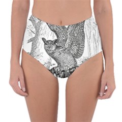 Owl-animals-wild-jungle-nature Reversible High-waist Bikini Bottoms