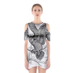 Owl-animals-wild-jungle-nature Shoulder Cutout One Piece Dress by Jancukart