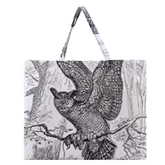 Owl-animals-wild-jungle-nature Zipper Large Tote Bag