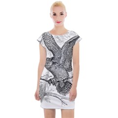 Owl-animals-wild-jungle-nature Cap Sleeve Bodycon Dress