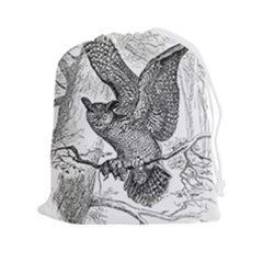 Owl-animals-wild-jungle-nature Drawstring Pouch (2xl)