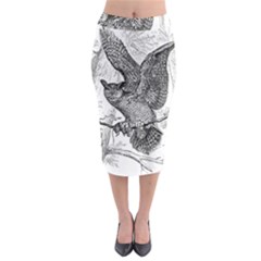 Owl-animals-wild-jungle-nature Midi Pencil Skirt