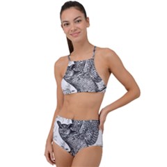 Owl-animals-wild-jungle-nature High Waist Tankini Set by Jancukart